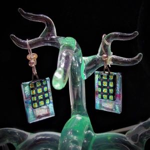Handmade Dichroic Glass Earrings